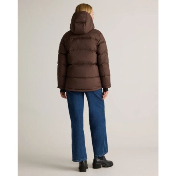 Quince Responsible Down Puffer Jacket Hot Fudge Womens Size S Minimalist Warm - Picture 2 of 12